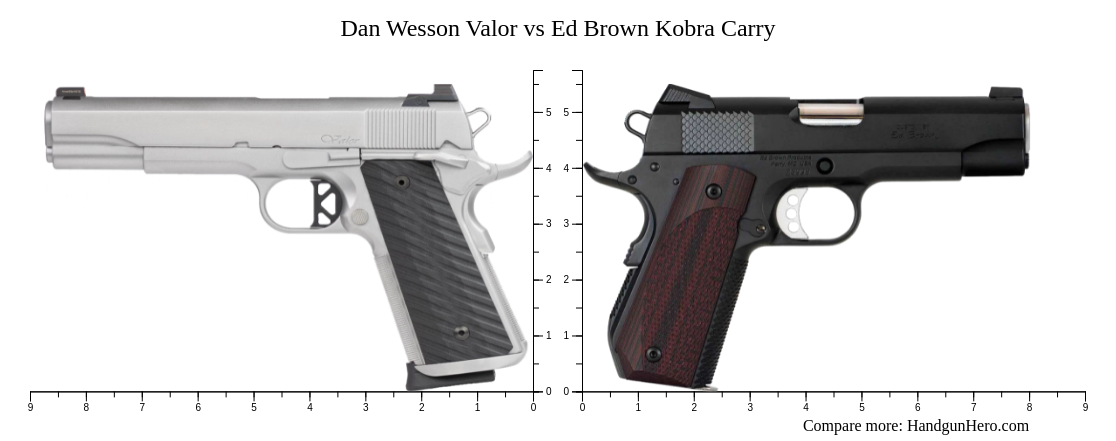 Dan Wesson Valor Vs Ed Brown Kobra Carry Size Comparison Handgun Hero