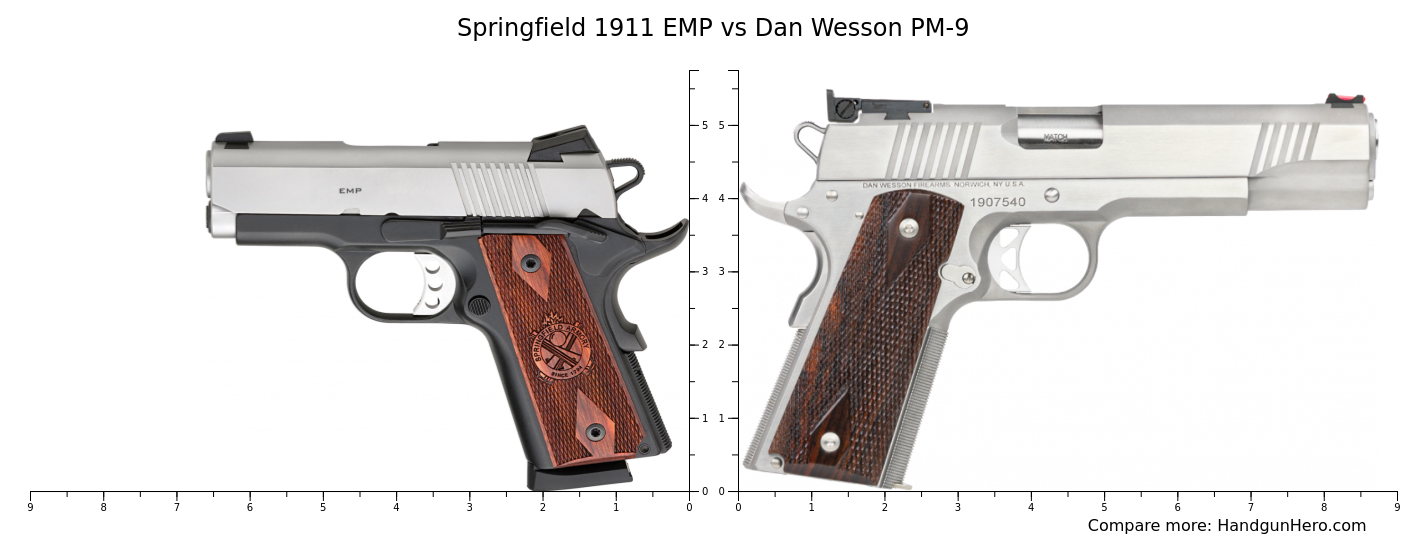 Springfield Emp Vs Dan Wesson Pm Size Comparison Handgun Hero