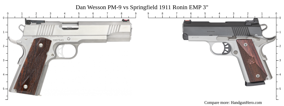 Dan Wesson Pm Vs Springfield Ronin Emp Size Comparison