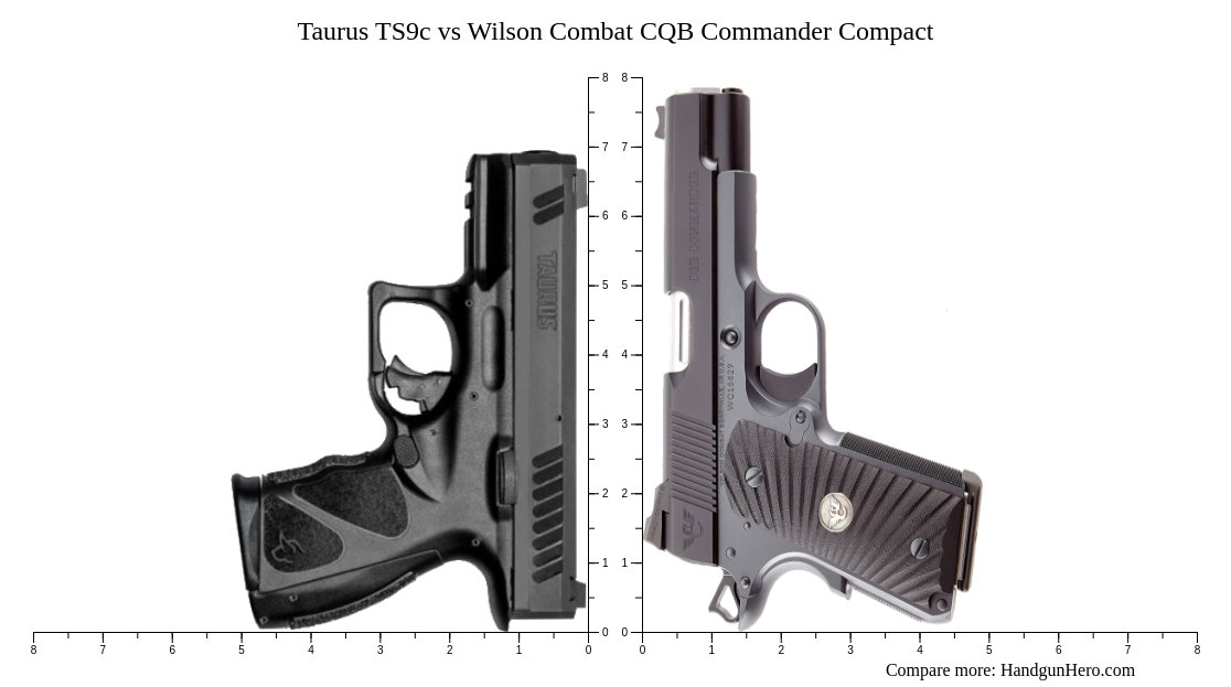 Taurus TS9c Vs Wilson Combat CQB Commander Compact Size Comparison