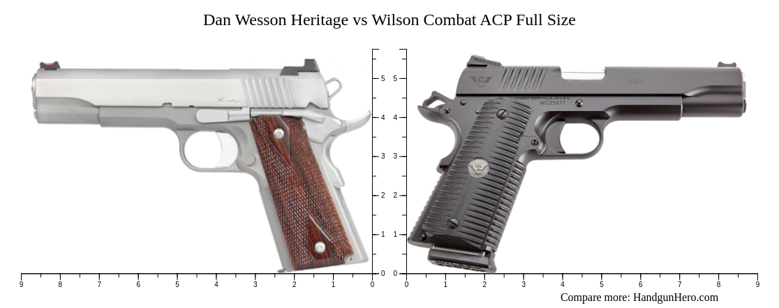 Dan Wesson Heritage Vs Wilson Combat ACP Full Size Size Comparison