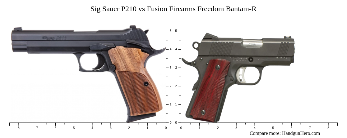 Sig Sauer P210 vs Fusion Firearms Freedom Bantam-R size comparison ...