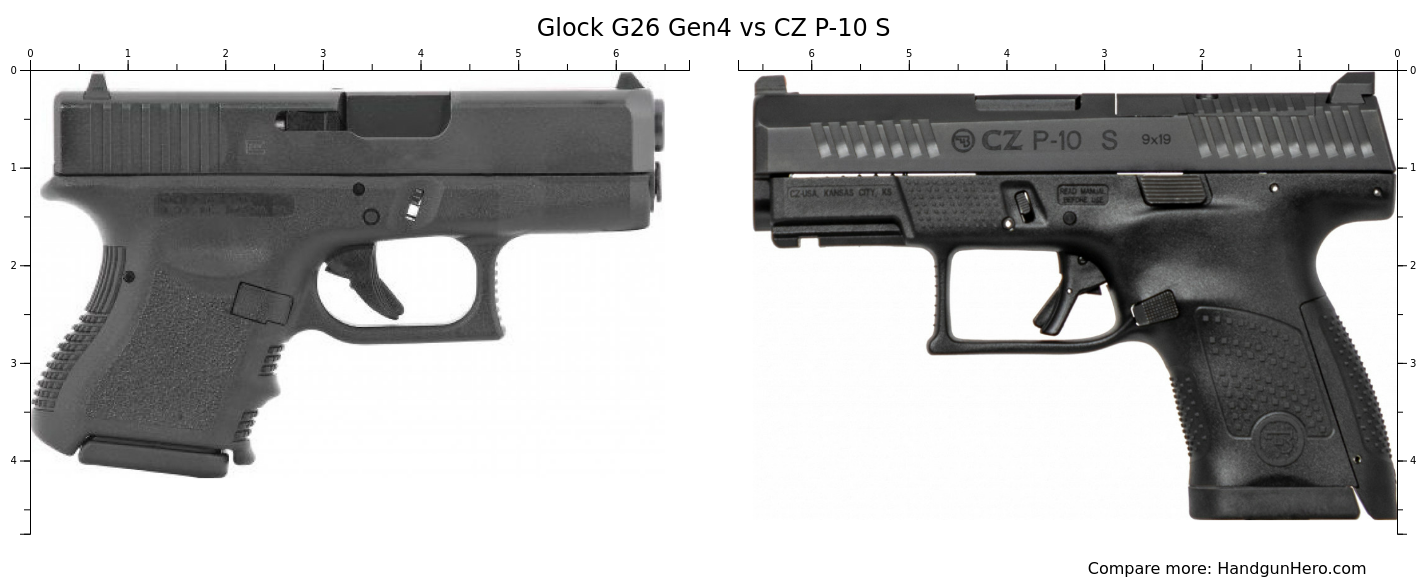 Glock G26 Gen4 Vs Cz P 10 S Size Comparison Handgun Hero