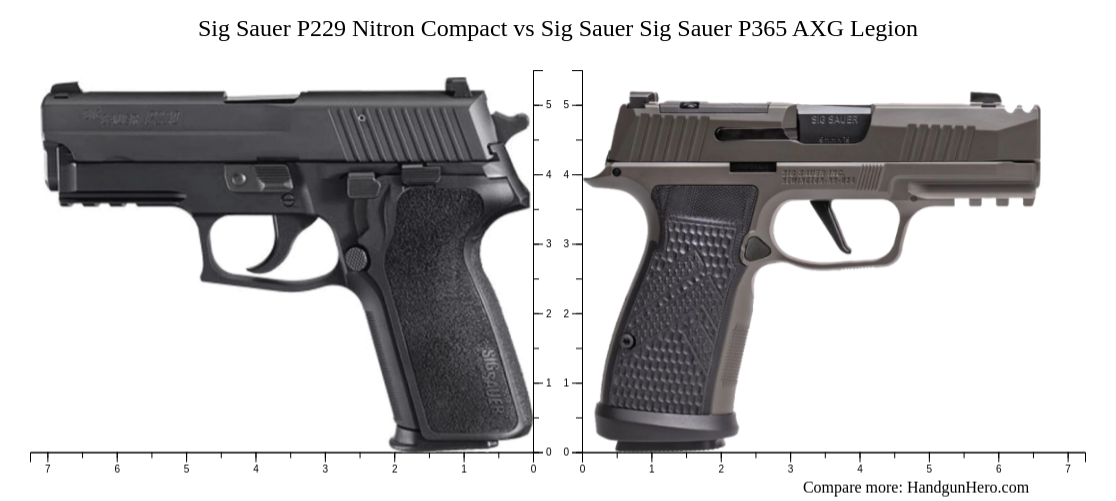 Sig Sauer P229 Nitron Compact vs Sig Sauer P365 AXG Legion size ...