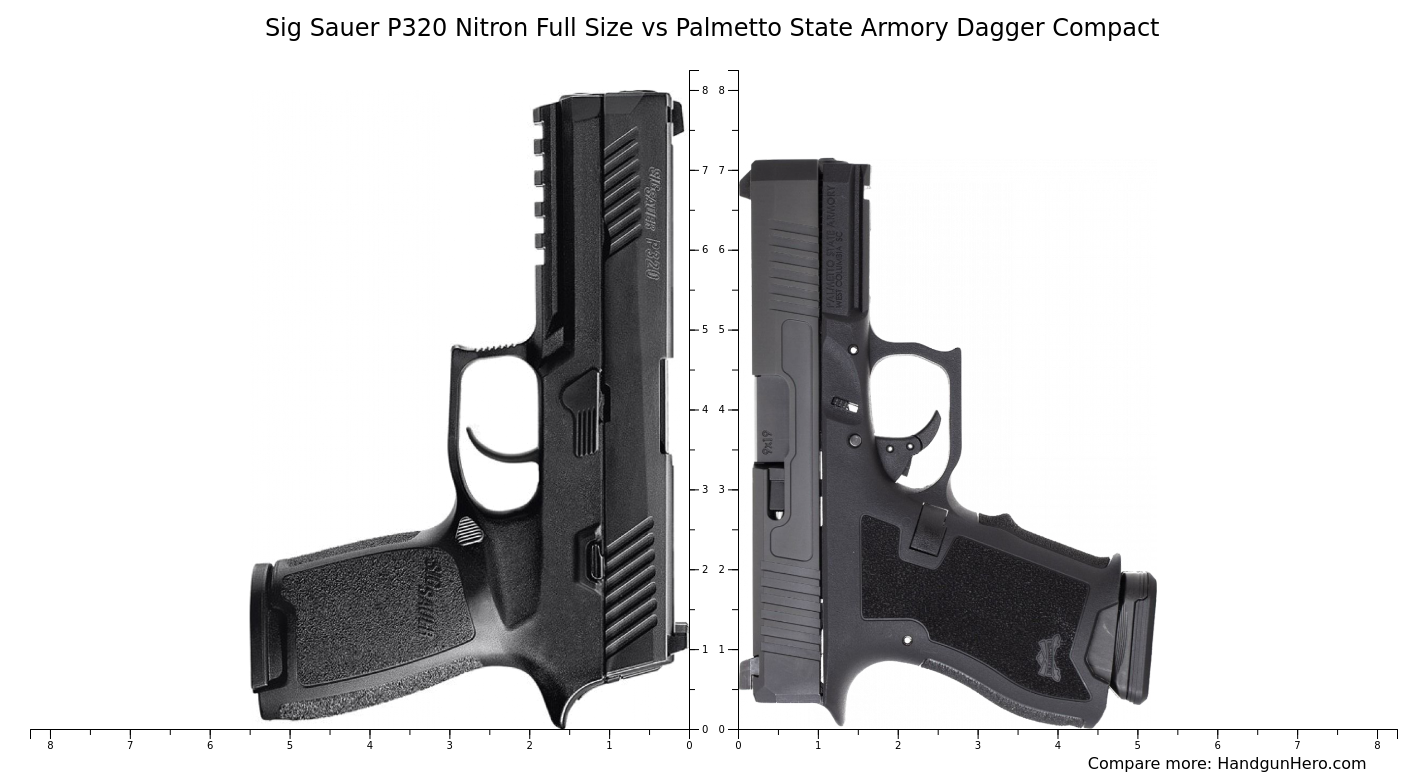 Sig Sauer P320 Nitron Full Size vs Palmetto State Armory Dagger Compact ...