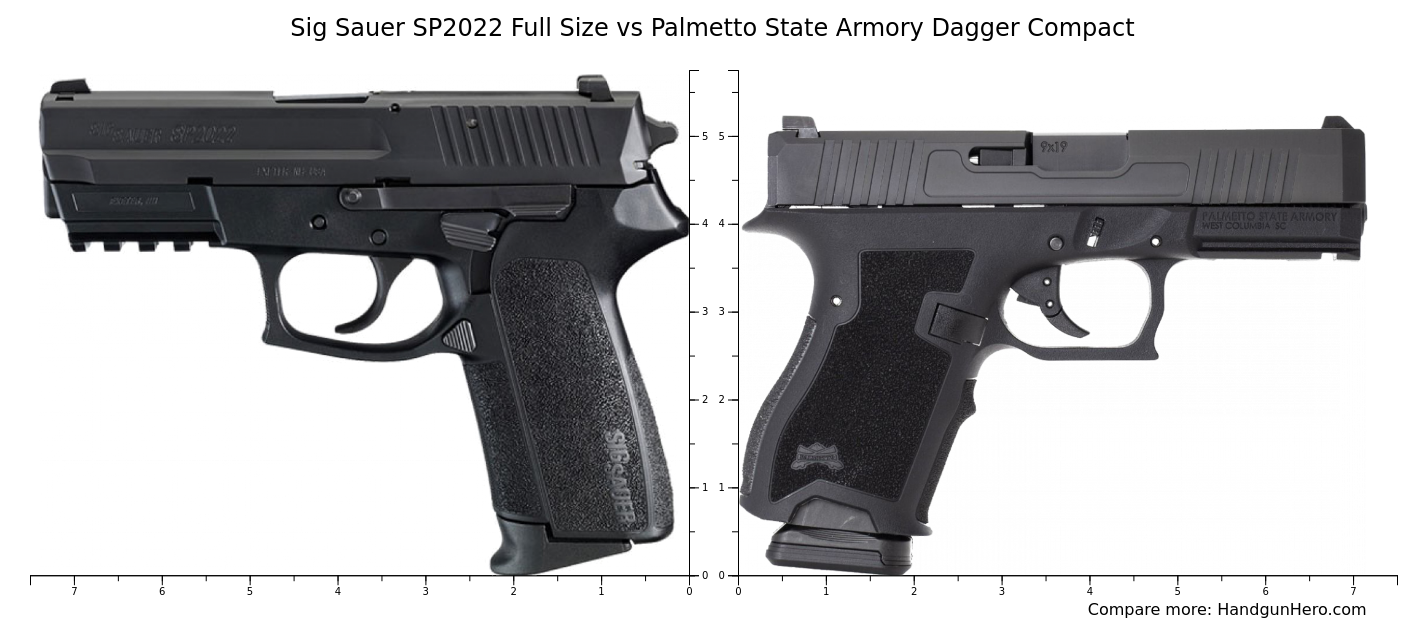 Sig Sauer SP2022 Full Size vs Palmetto State Armory Dagger Compact size