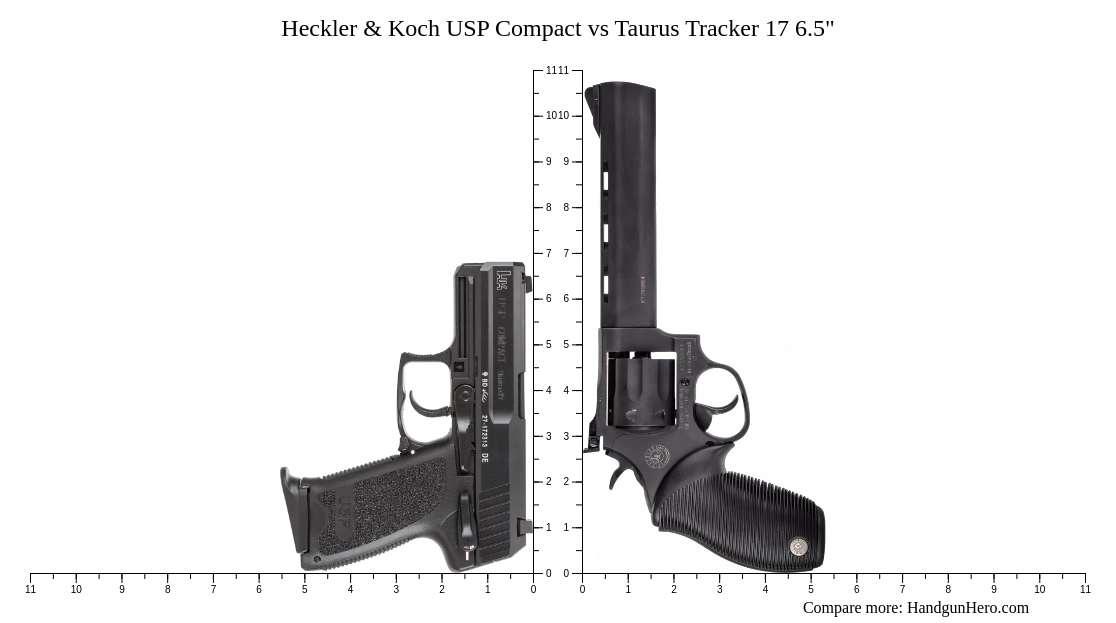 Heckler & Koch USP Compact vs Taurus Tracker 17 6.5