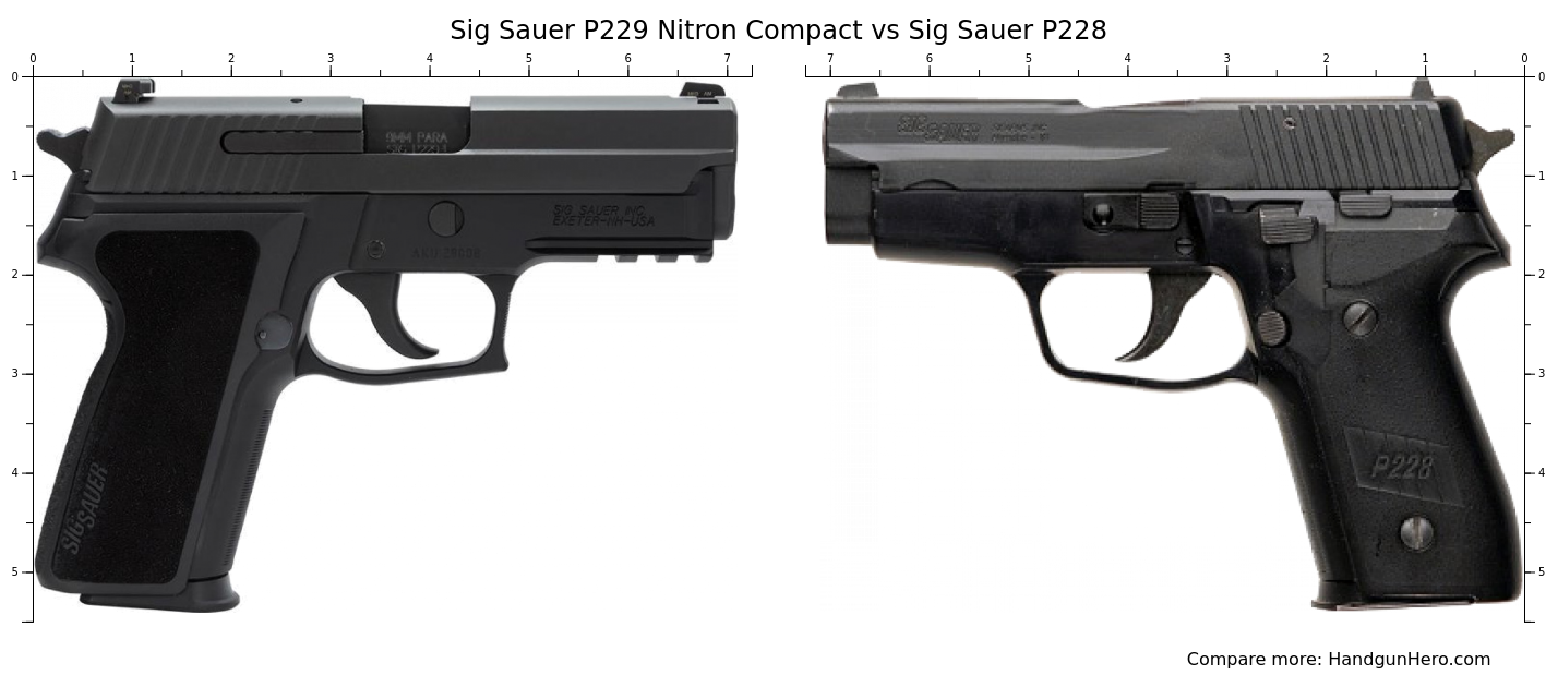 Sig Sauer P229 Nitron Compact vs Sig Sauer P228 size comparison ...