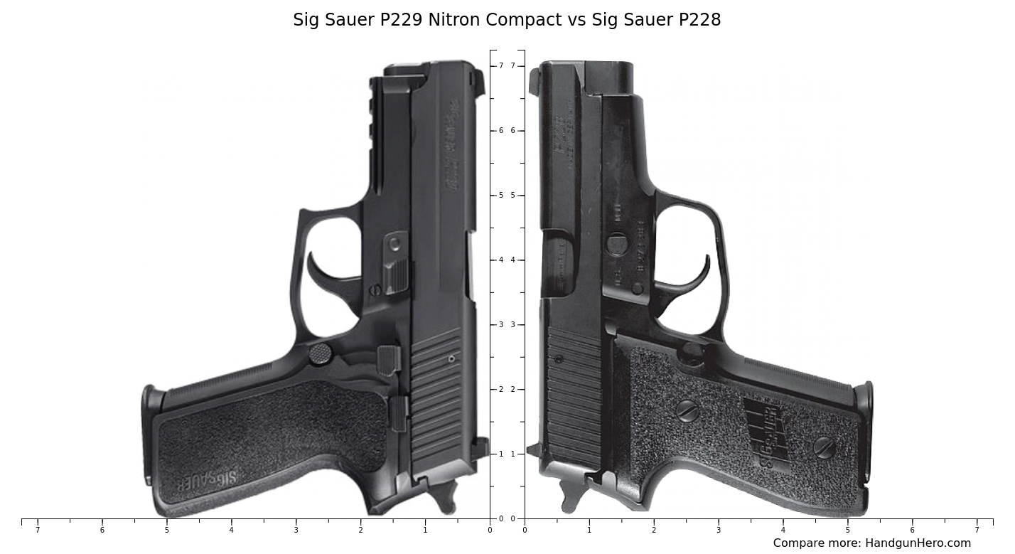 Sig Sauer P229 Nitron Compact vs Sig Sauer P228 size comparison ...