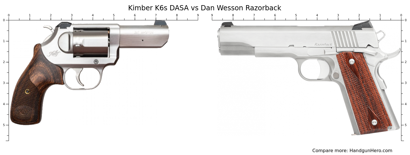 Kimber K6s DASA vs Dan Wesson Razorback size comparison | Handgun Hero