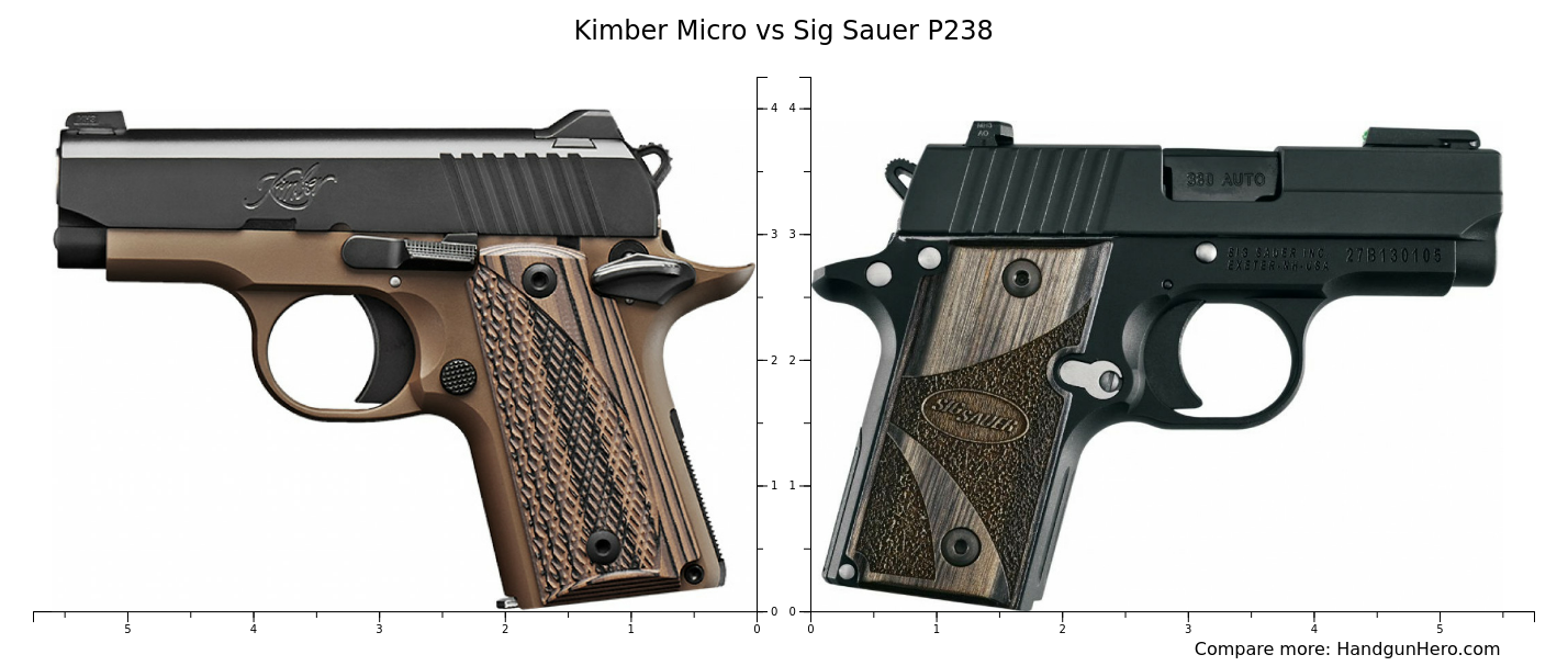 Kimber Micro vs Sig Sauer P238 size comparison | Handgun Hero