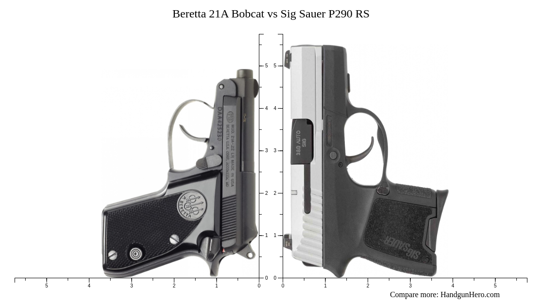 Beretta A Bobcat Vs Sig Sauer P Rs Size Comparison Handgun Hero