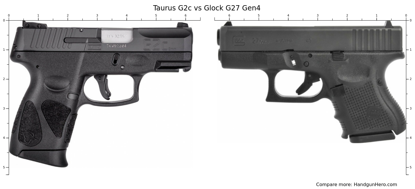 Taurus G2c vs Glock G27 Gen4 size comparison | Handgun Hero