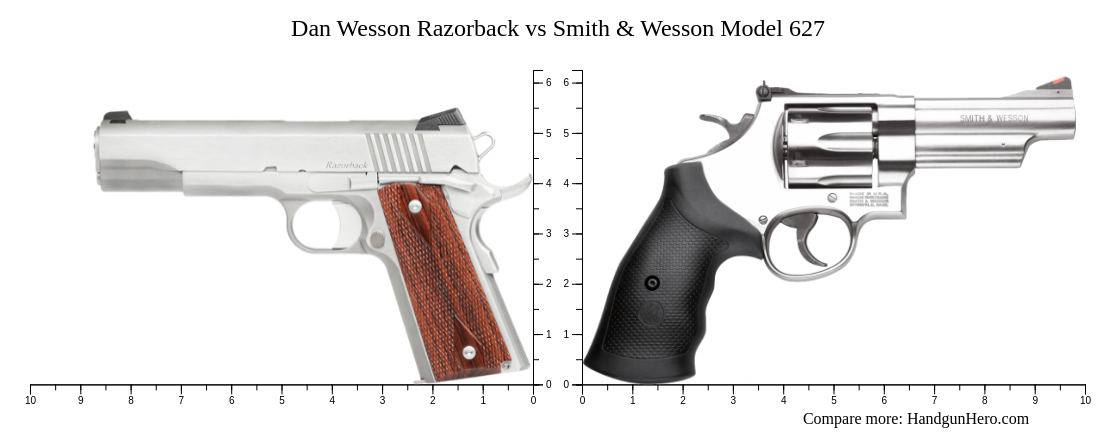 Dan Wesson Razorback vs Smith & Wesson Model 627 size comparison ...