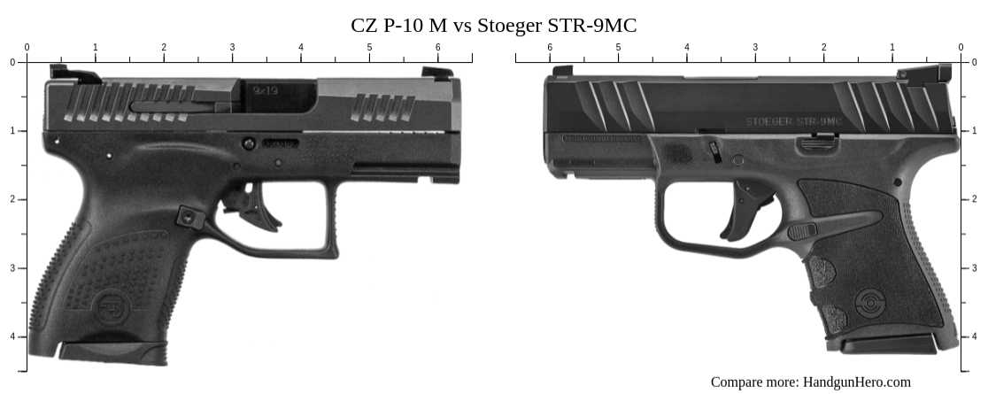 CZ P-10 M vs Stoeger STR-9MC size comparison | Handgun Hero
