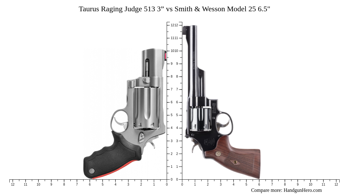 Taurus Raging Judge 513 3” vs Smith & Wesson Model 25 6.5