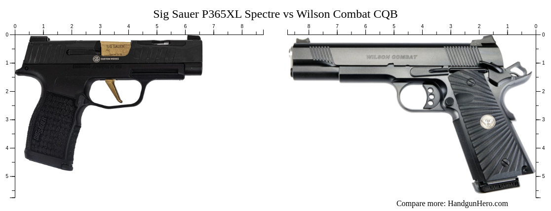 Sig Sauer P Xl Spectre Vs Wilson Combat Cqb Size Comparison Handgun