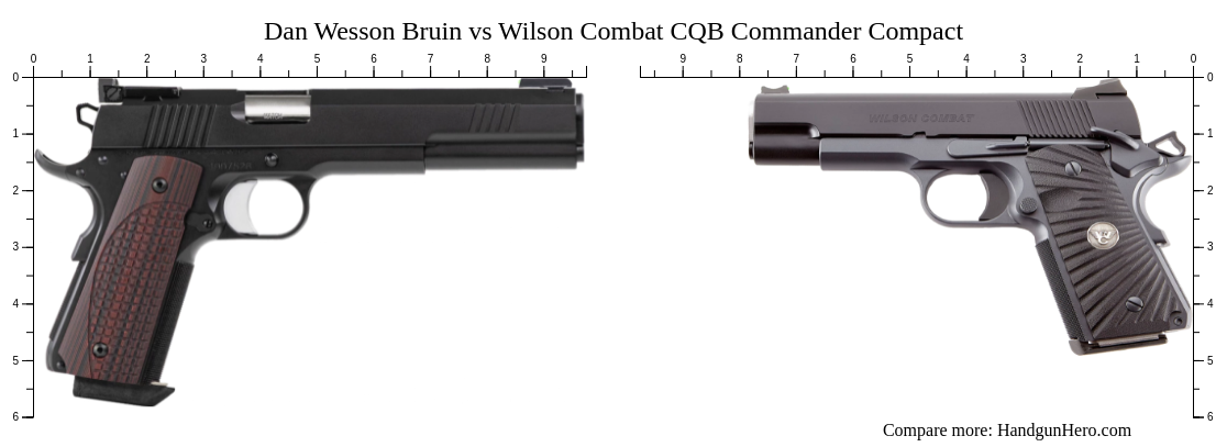 Dan Wesson Bruin vs Wilson Combat CQB Commander Compact size comparison ...