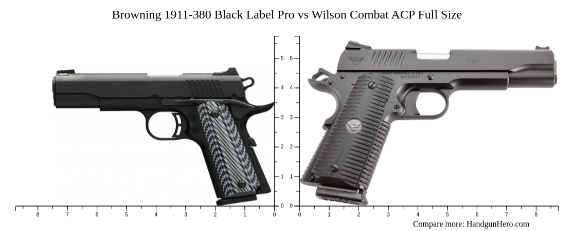 Browning 1911-380 Black Label Pro vs Wilson Combat ACP Full Size size ...