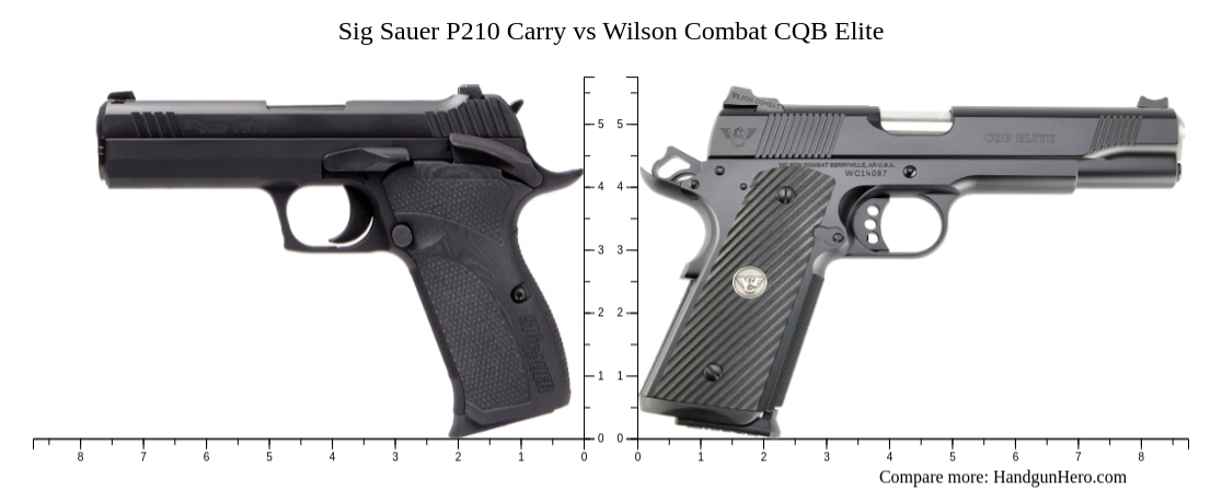 Sig Sauer P210 Carry vs Wilson Combat CQB Elite size comparison ...