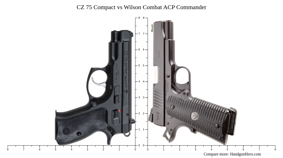CZ 75 Compact vs Wilson Combat ACP Commander size comparison | Handgun Hero