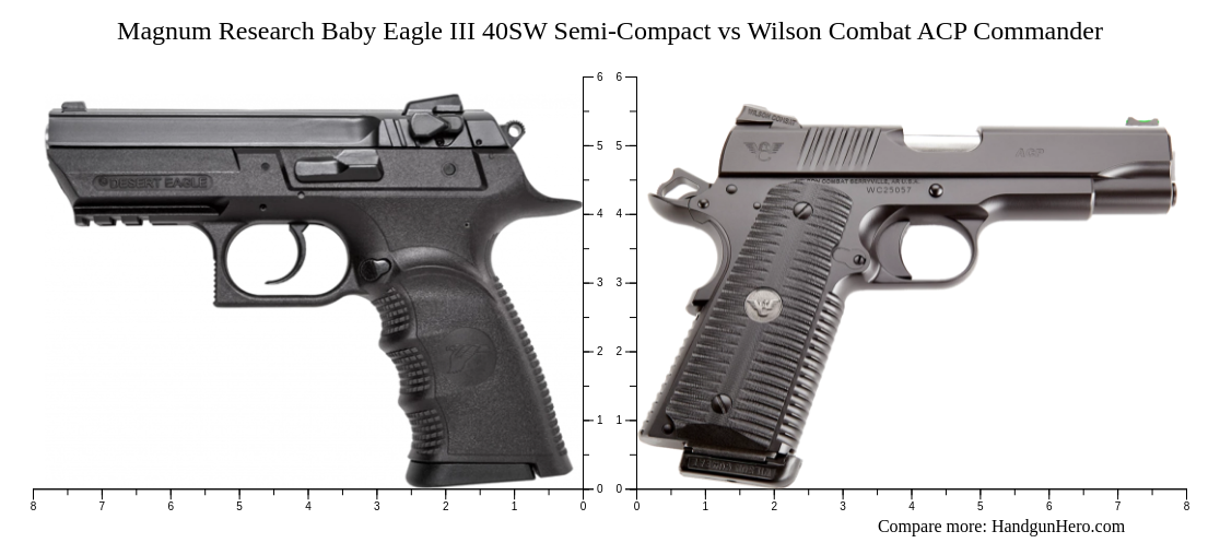 Magnum Research Baby Eagle III 40SW Semi-Compact vs Wilson Combat ACP ...