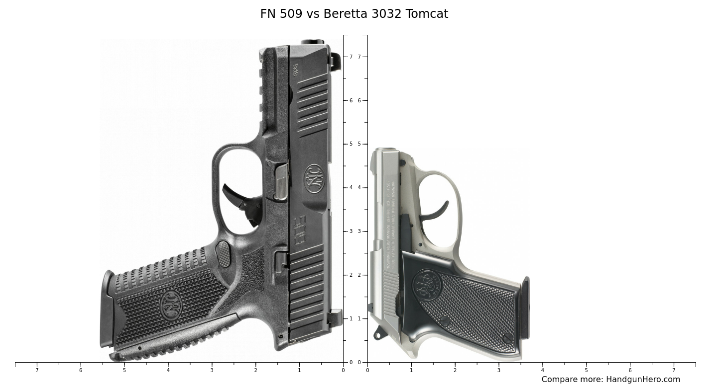 FN 509 vs Beretta 3032 Tomcat vs Sig Sauer P365 XL vs Sig Sauer P365X vs FN Reflex MRD size