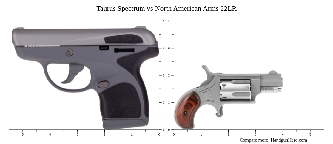 Taurus Spectrum vs North American Arms 22LR size comparison | Handgun Hero