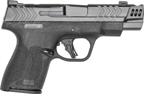 Smith & Wesson M&P 9 Shield Plus Carry Comp facing right